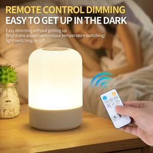 Lampe de table pour bébé avec télécommande tactile sans fil rechargeable par type-C, à intensité variable, avec température de couleur LED à 3 couleurs, <span class=keywords><strong>veilleuse</strong></span> - Product Image 5