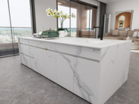 Dalles en porcelaine effet marbre blanc pour murs de salon, chambre, salle à manger, dessus de table, comptoirs de cuisine - Design moderne et durable