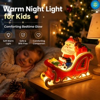 3-in-1 Weihnachtsmann-Schlitten DIY Malset Spardose Nachtlicht Kreatives Kinder-Bastelset Weihnachtsdekoration Geschenk Feiertags-Kunstspielzeug