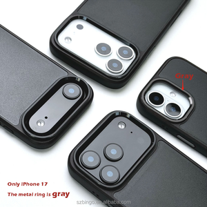 Funda Protectora para Móvil de Alta Calidad con Doble Ranura Exterior e Interior para iPhone 17 16 15 14, Ranura de 0.6mm, con Anillo Metálico para Cámara - Product Image 3