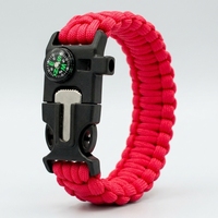 Bracelet de survie en paracorde nylon avec boucle à dégagement rapide, logo couleur personnalisé, équipement d'aventure pour camping et randonnée en plein air, vente en gros