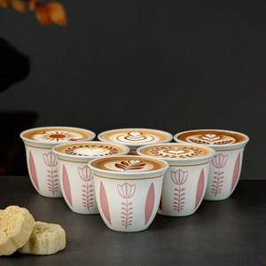 Set di 6 Tazzine da Espresso <span class=keywords><strong>a</strong></span> Forma di <span class=keywords><strong>Tulipano</strong></span>, Tazze da Caffè in Ceramica Araba Libanese, Tazzine Decorative per Latte e Tè, Idea Regalo - Product Image 3