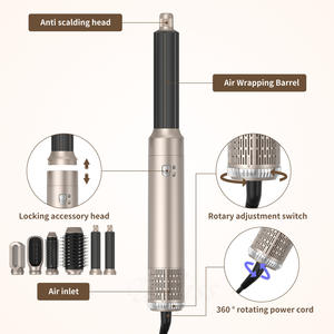 Vente en gros <span class=keywords><strong>Meilleur</strong></span> sèche-<span class=keywords><strong>cheveux</strong></span> <span class=keywords><strong>bouclés</strong></span> à air chaud Lisseur Brosse Salon Produits de coiffure Outils 6 en 1 Multi Hair Styler Sèche-<span class=keywords><strong>cheveux</strong></span> - Product Image 6