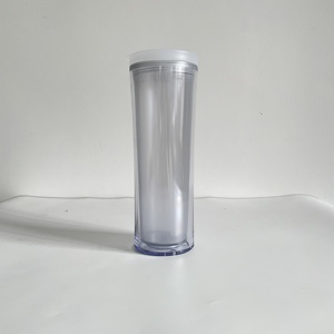 20Oz Bpa Free Clear Acrylic Pre Drilled Snow Globe Glow in Dark Double <b>Wall</b> Plastic Curve Tumblers Suitable for <b>Vinyl</b> - Product Image 4