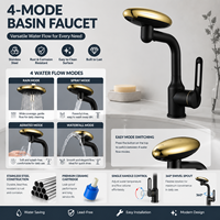 Robinet de cuisine à capteur sans contact en acier inoxydable, monotrou, à montage sur plan, avec mitigeur à débit contrôlé et valve en céramique
