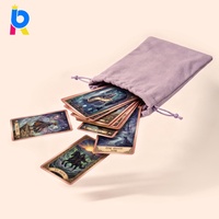 Jeux de tarot en papier personnalisés avec bords dorés et guide, cartes de tarot personnalisées imperméables pour une utilisation éducative