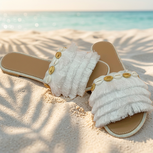 Sandalias Flip-Flop Hechas a Mano de Estilo Vintage, Calzado Casual de Diseño Nuevo, Plataforma Plana Antideslizante, Parte Superior de Cuero Genuino - Product Image 1