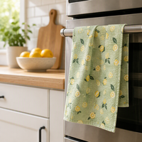 Serviette de table en microfibre à motif ananas 30x30cm, chiffon de nettoyage carré super absorbant pour un nettoyage rapide de la table