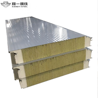 Panel Sandwich Rock Wool Kepadatan Tinggi untuk Gudang Struktur Baja Panel Akustik Rock Wool Berlubang