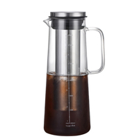 Carafe en verre résistant à la chaleur 1L/1.4L pour café glacé et infuseur à thé avec filtre amovible en acier inoxydable