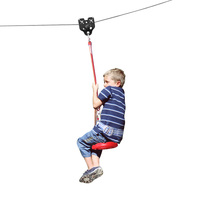 Kit Tyro-Câble de 98 FT, 110 FT, 120 FT pour Enfants et Adultes avec Frein à Ressort en Acier Inoxydable et Chariot à Siège avec Poignée pour Jardin