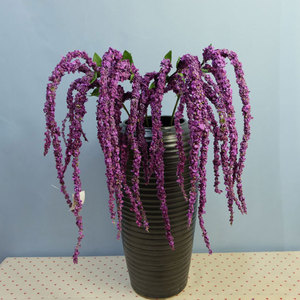Larmes d'amoureux, fleurs artificielles violettes à 8 branches, décoration de mariage et de maison, ornement en plastique avec baies - Product Image 1