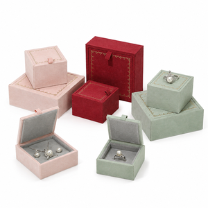Custom Logo Square Flip Top Jewelry BoxVelvet <b>Ring</b> Earring Necklace Gift Packaging <b>Box</b> for <b>ring</b> necklace jewelry gift packaging - Product Image 1