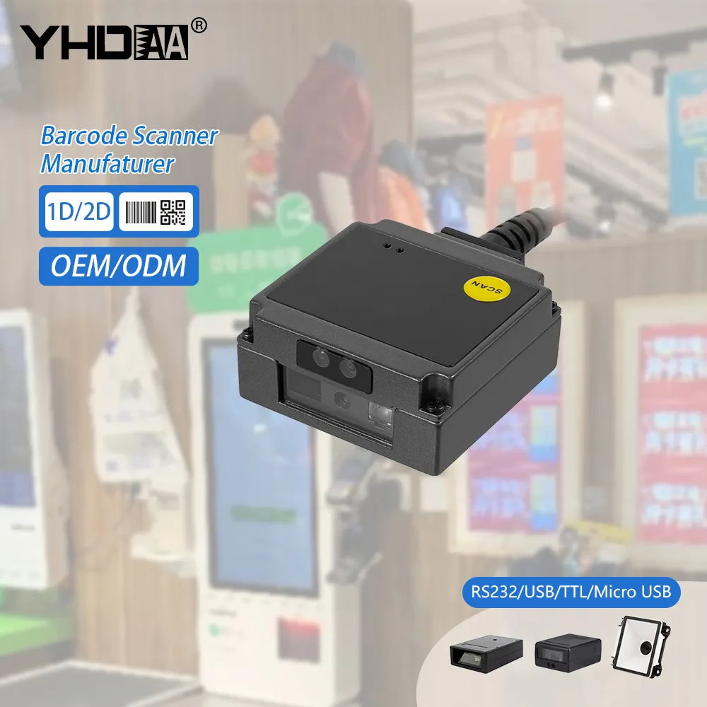 YHDAA Mini USB sabit dağı barkod tarayıcı tarama motoru CMOS 2D barkod okuyucu modülü