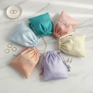 Luxury Custom Logo Muslin Suede Drawstring <b>Bag</b> Flannel Jewelry Container <b>Packaging</b> Pouch Velvet Jewelry <b>Packaging</b> <b>Bag</b> - Product Image 6