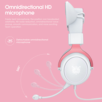 ONIKUMA X10-Casque de jeu filaire avec microphone et corne amovible pour PC