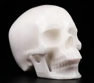 Mr.Skull 5.0 "Witte Jade Gesneden Crystal Skull Super Realistische Crystal Healing
