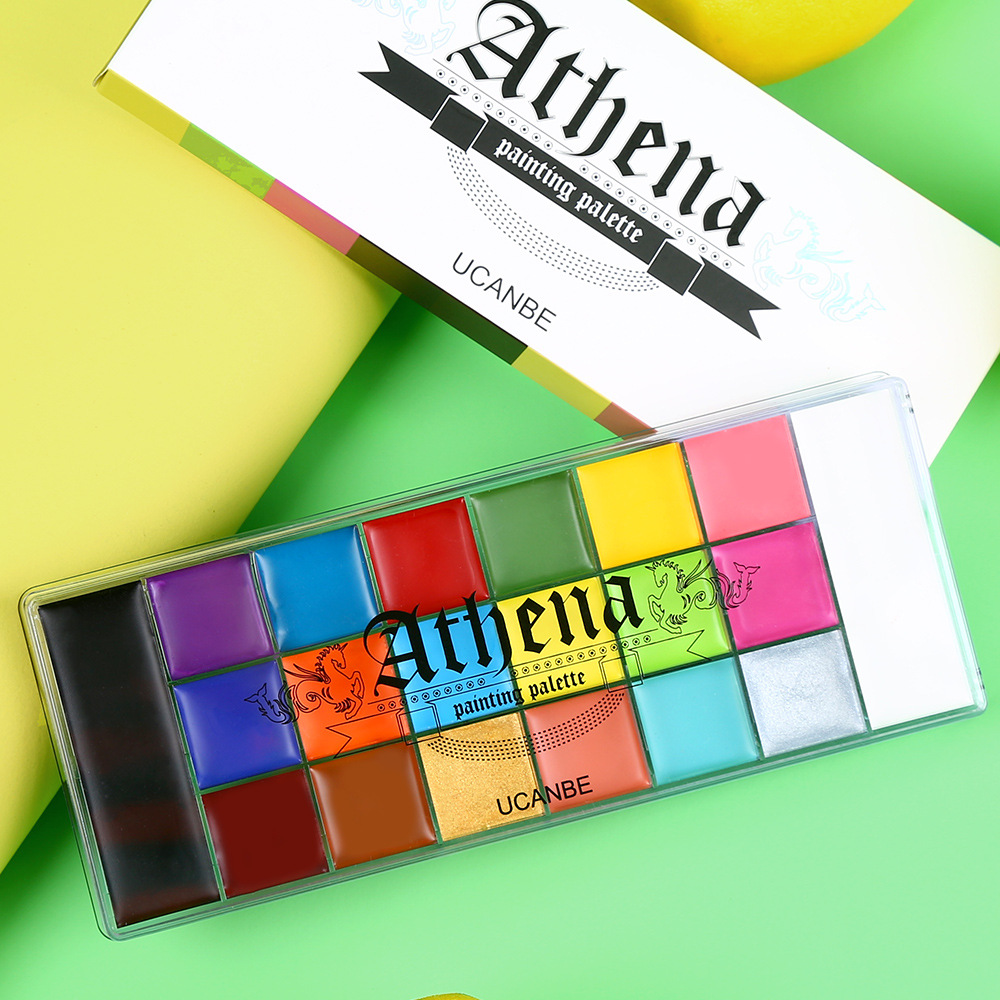 UCANBE 20 видов цветов Чистка для лица и тела Картина маслом безопасная детская светящаяся в темноте Татуировка живопись на холсте на вечеринку в честь Хэллоуина макияж изящное платье красота палитра