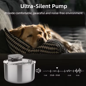 เครื่องจ่ายน้ำสัตว์เลี้ยงน้ำพุแมวอัตโนมัติทำจากสแตนเลสเครื่องจ่ายน้ำสัตว์เลี้ยงที่เงียบเ<span class=keywords><strong>ป</strong></span>็นพิเศษสำหรับสุนัขขนาดใหญ่ - Product Image 5