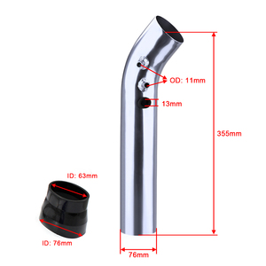 Kit de inicio de admisión Tubo de aluminio de admisión de aire frío 76mm 3,0 pulgadas Conducto de admisión de automóvil Sistemas universales de manguera de tubo de turbina Turbo - Product Image 2