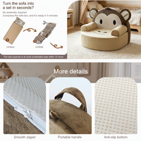 Fauteuil enfant en peluche douce, motif animal de dessin animé mignon, pour lecture et jeux dans la chambre ou la salle de jeux