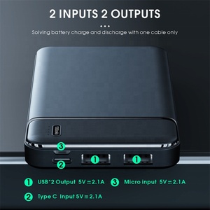 Super sottile 10000mAh USB <span class=keywords><strong>Power</strong></span> <span class=keywords><strong>Bank</strong></span> per <span class=keywords><strong>cellulare</strong></span> Micro USB ingresso e uscita 10W con batteria ai polimeri di LI - Product Image 2