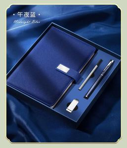Articles cadeaux de luxe promotionnels en gros, carnet A5 en cuir, journal personnalisé, agenda de bureau, ensemble cadeau d'entreprise avec stylo - Product Image 2