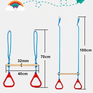 Balançoires de jardin d'extérieur, accessoires de balançoire, trapèze, barre de balançoire en plastique ou en bois, équipement de jeu pour aire de jeux - Product Image 6