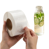Etiquetas Adhesivas Transparentes para Botellas de Cosméticos, Impresión Personalizada, Rollo de Etiquetas con Logotipo en Dorado Estampado en Caliente