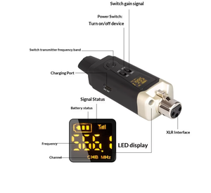 Sistema de Monitoreo Inalámbrico UHF BHA JT-1 con Receptor y Transmisor de Bolsillo para Cantar, Transmisión en Vivo, Ensayos de Banda, Auriculares - Product Image 2