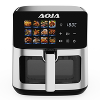 Friteuse à air de grande capacité 8L, 1500W, sans huile, four carré, écran tactile LED, minuterie 60 minutes