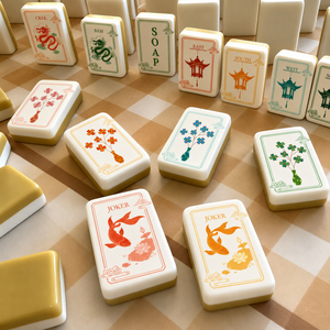 Juego <span class=keywords><strong>de</strong></span> Fichas <span class=keywords><strong>de</strong></span> Mahjong Americanas <span class=keywords><strong>de</strong></span> Lujo, Diseño Floral y <span class=keywords><strong>de</strong></span> Dragón Elegante, Resina Premium, Regalo Perfecto para Amantes <span class=keywords><strong>de</strong></span> los Juegos y Coleccionistas - Product Image 1