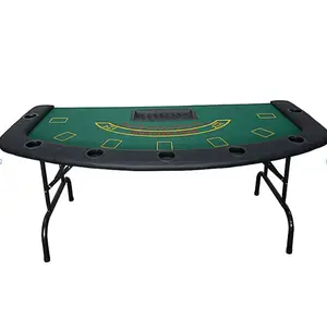 Foldable Black Jack Table Storage Iron Frame Rectangular Poker Table folding poker table