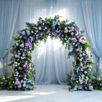 Fournitures de fleurs artificielles décoratives : Arche ronde personnalisable, cadre floral pour scène, toile de fond de jardin, entrée de mariage, portail lunaire