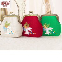 Dompet portabel bordir, grosir elegan untuk acara Formal gaya Vintage ukuran kecil