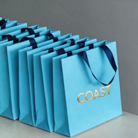 Sac en papier kraft ivoire 230 g/m² avec logo personnalisé, sac de shopping recyclable pour vêtements, chaussures, usage quotidien