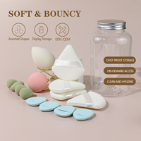 Ensemble d'éponges de maquillage multicolores 14 pièces (en boîte) - Sans latex, lavables en machine, texture fine, adaptées pour le maquillage