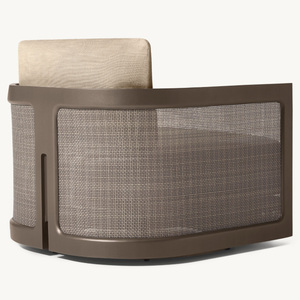 Chaises pivotantes en aluminium avec cadre en aluminium, design moderne en rotin, meubles de salon pour villa - Product Image 2