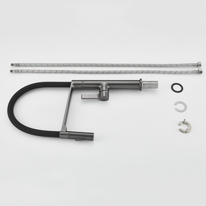 <span class=keywords><strong>Grifo</strong></span> de <span class=keywords><strong>Cocina</strong></span> Moderno de Latón con Dos Funciones, Níquel Cepillado, Agua Fría y Caliente, Monomando, <span class=keywords><strong>Manguera</strong></span> Giratoria Ajustable - Product Image 5