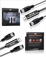 Câble MIDI USB noir L-YPX-12 pour clavier électronique et adaptateur de batterie - Plusieurs modèles disponibles - Vente directe usine