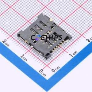 MICRO-SIM-0006-H18-P SIM Card Connector SMD Connector Flip Cover Type Micro SIM Card Card Holder 1.8mm - Product Image 2