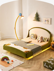 Cama Infantil <span class=keywords><strong>de</strong></span> 1.2 m, Alfombra Mágica Verde, Cuna Flotante <span class=keywords><strong>de</strong></span> Princesa, <span class=keywords><strong>Madera</strong></span> Maciza, Terciopelo Afelpado, para Dormitorio, Comedor, Sala <span class=keywords><strong>de</strong></span> Estar, para Niños - Product Image 4