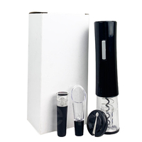 Excellent coffret cadeau tire-bouchon électrique automatique à piles pour bouteilles de vin et bouchons