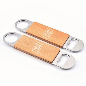 Ouvre-bouteille en bois écologique en gros, emballé individuellement, pour barman professionnel, cadeau promotionnel - Product Image 1