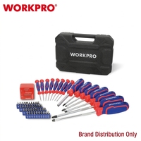 Kit d'outils à main WORKPRO 56 pièces avec embouts de tournevis de précision multi-usages, embouts de tournevis à fente et Phillips, dans une boîte