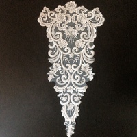 Applique en dentelle brodée à gros grains, pour robe de mariée de luxe, cousue à la main, LT2433A
