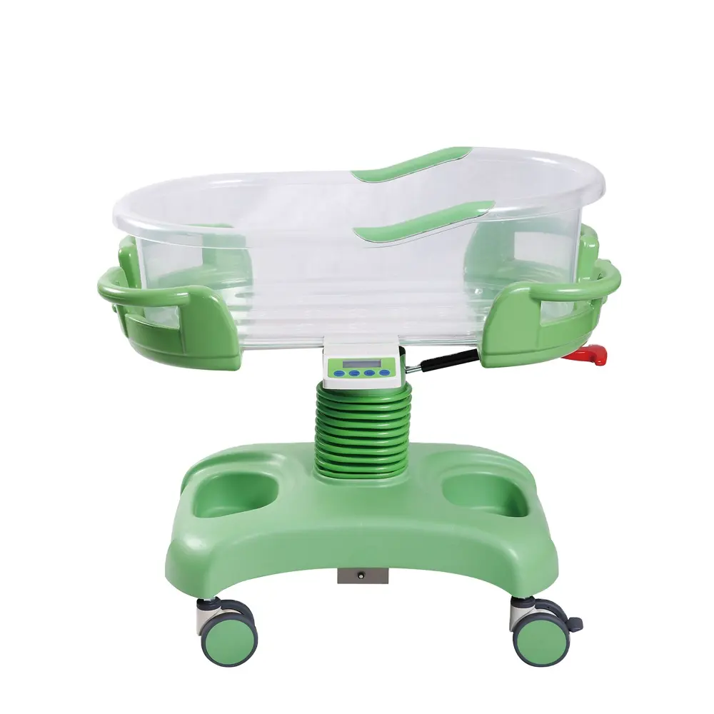 Hospital Hydraulic Height Adjustable Infant Bed Multi-function New born Baby Bed with Weight Measuring