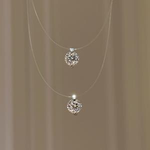 Collier pendentif en argent pur S925 avec note de musique et diamant en forme de T, élégant et doux avec un design de niche pour accessoire de mode - Product Image 5