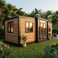 Maison préfabriquée extensible moderne de 18 m² prête à vivre, petite maison pour une personne avec cuisine, salle de bain et appareils électroménagers