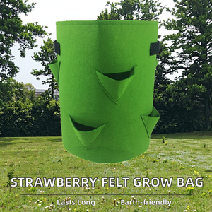 Sac <span class=keywords><strong>de</strong></span> culture en fibre végétale biodégradable pour fraises, résistant et écologique, avec 8 poches, capacité <span class=keywords><strong>de</strong></span> 5 à 7 à 10 gallons, HUICAI HC-PGB-002 - Product Image 1